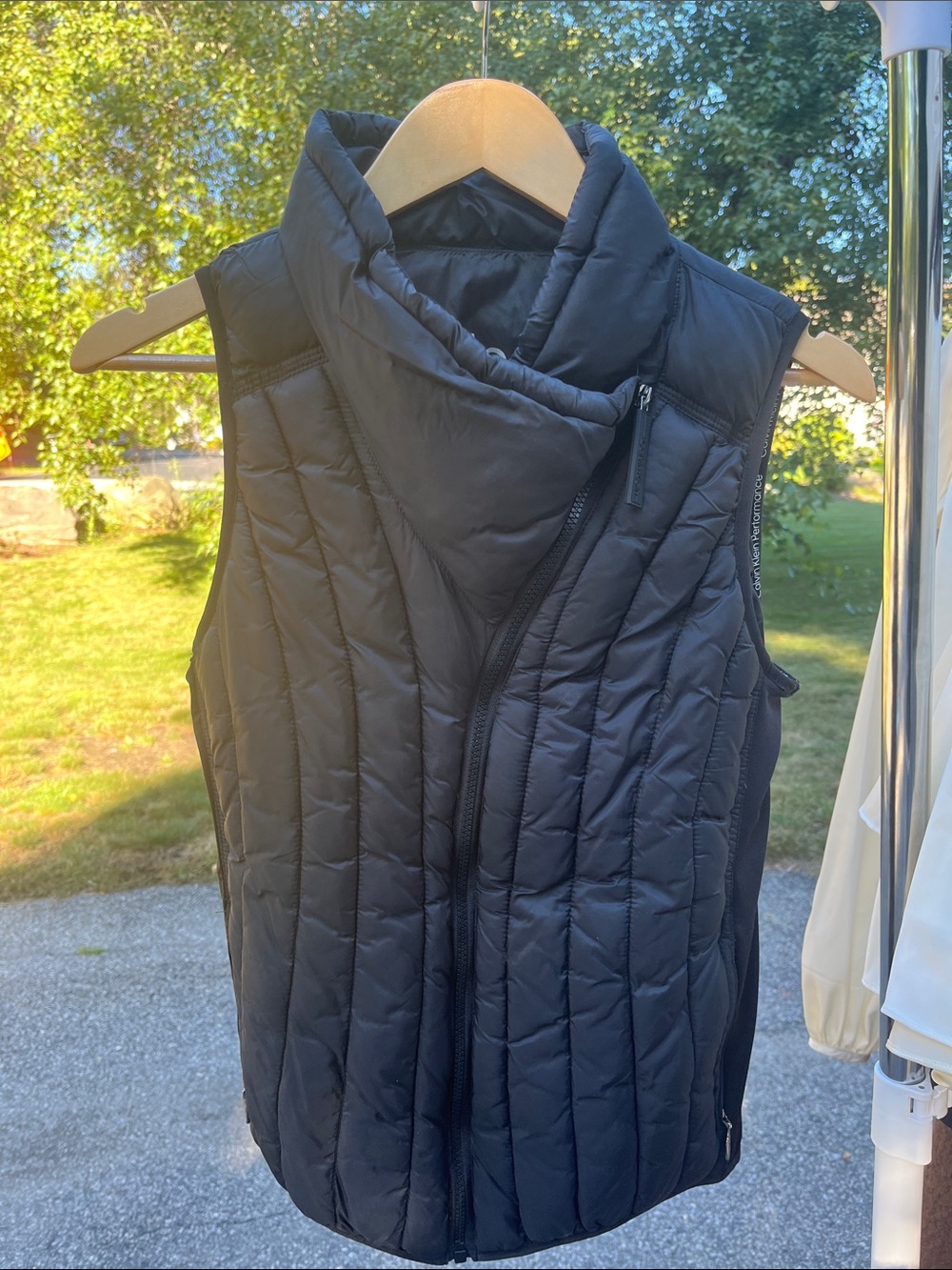 Calvin Klein Performance Black Quilted Asymmetrical Puffer Vest